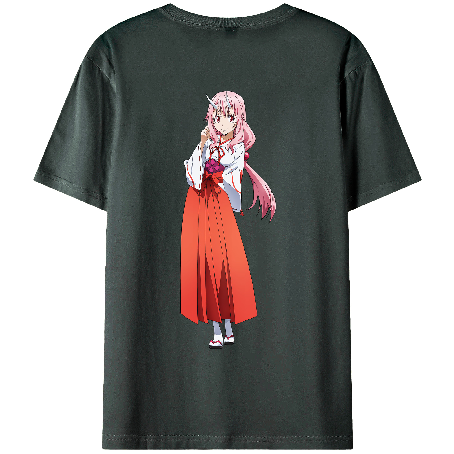 （画像用） 転スラ Regarding Reincarnated to Slime 綿100％ メンズ半袖Tシャツ（バックプリント） 通気性